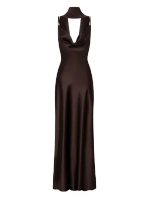 black long sleeve cut out maxi dress Marcela Modal Plunge Neck Long Sleeve Maxi Dress in Black