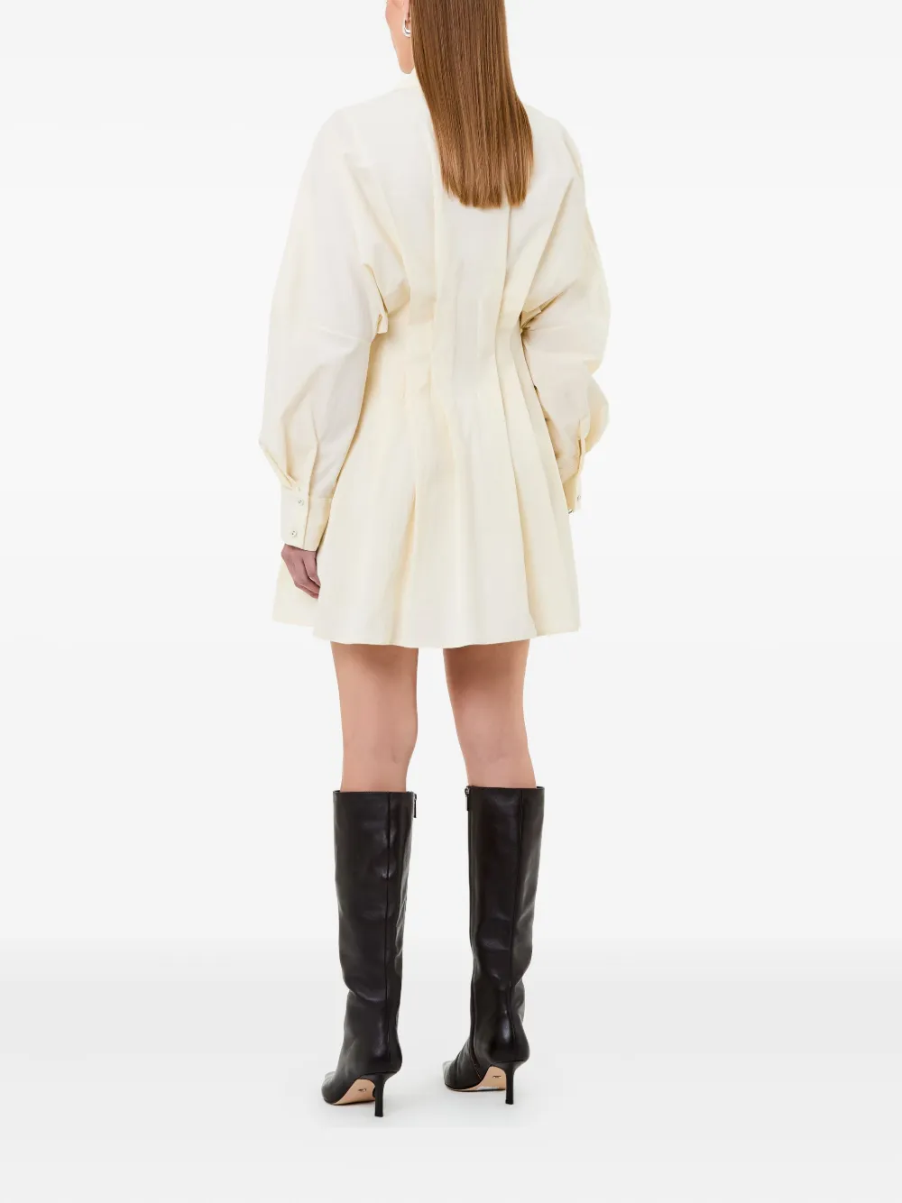 Nicholas Fabienne Pleated Button-front Shirt Dress In Neutral