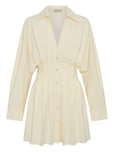 Nicholas Fabienne pleated button-front shirt dress