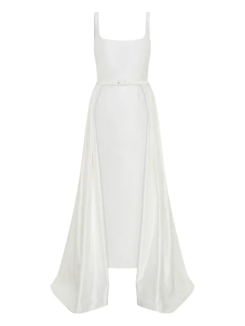 Nicholas Isaline belted overlay midi dress