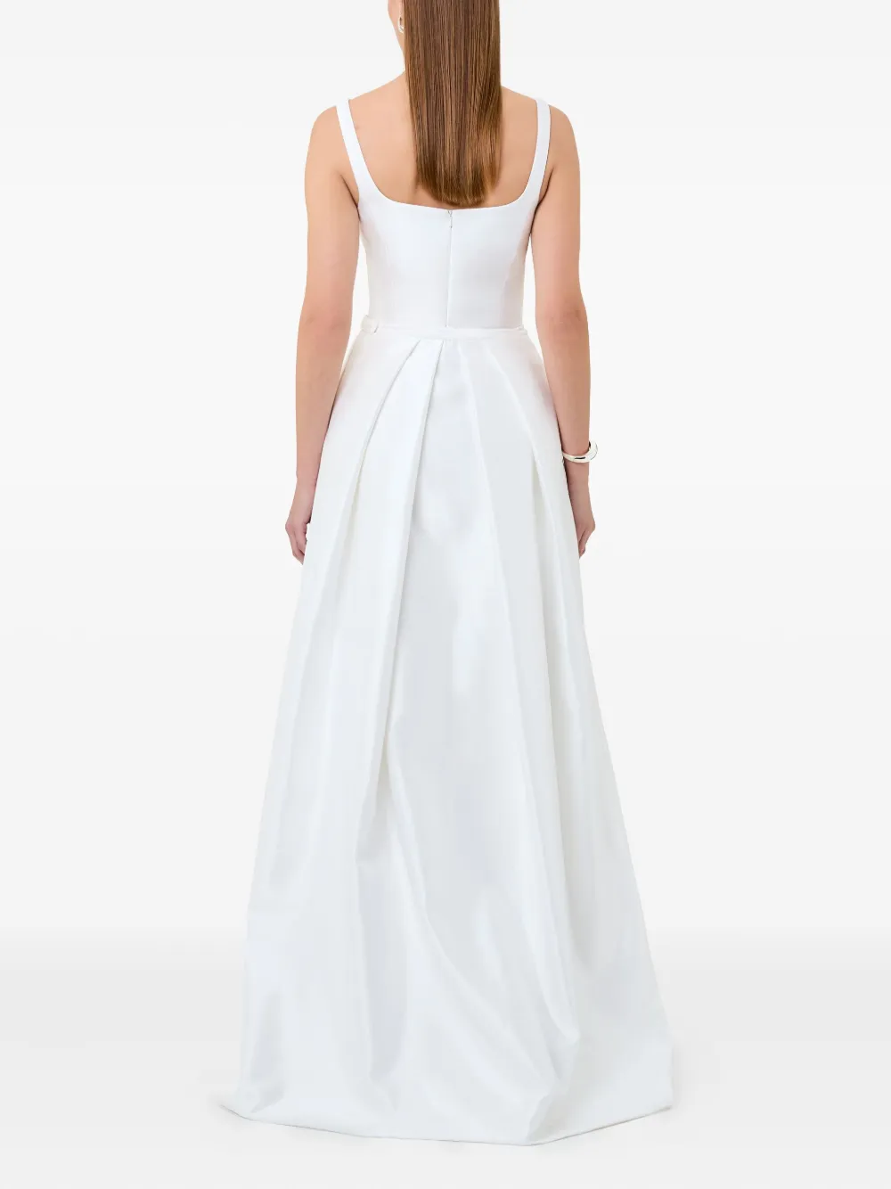 Nicholas Isaline Belted Overlay Midi Dress In White