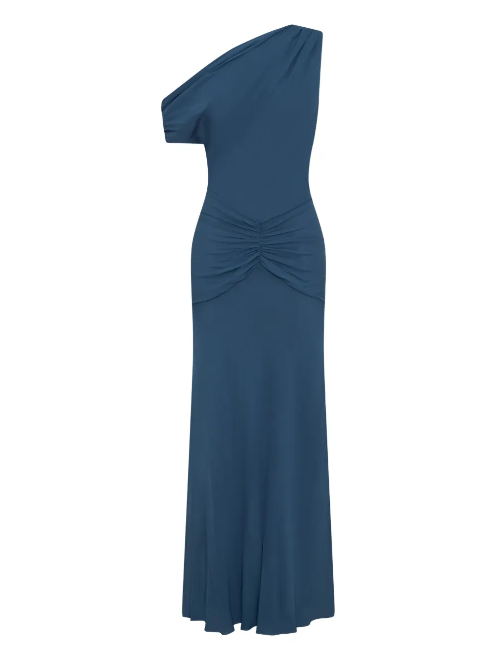 Nicholas Elza One-shoulder Draped Midi Dress In Blue
