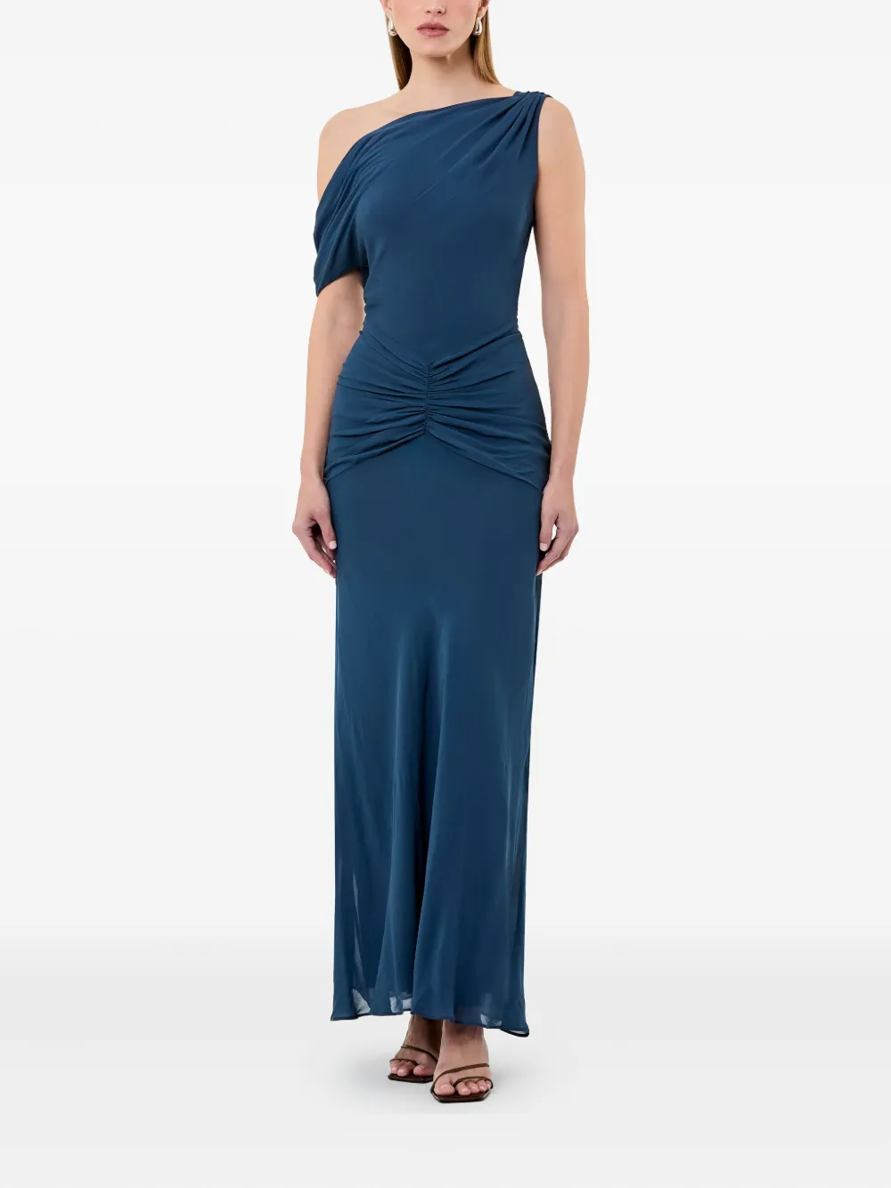 Nicholas Gedrapeerde midi-jurk Blauw