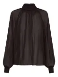 Nicholas Solene high-neck balloon-sleeve top - Brown