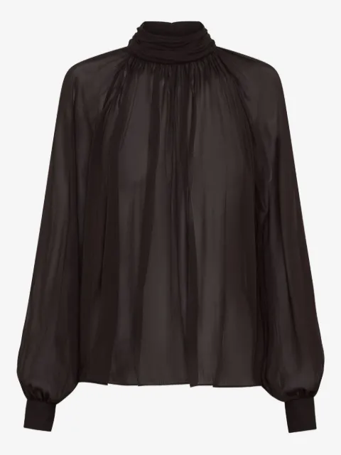 Nicholas Solene high-neck balloon-sleeve top