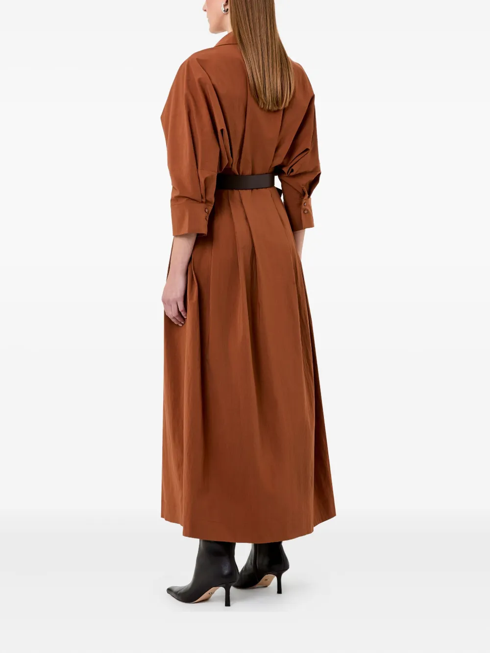 Nicholas Lanae midi-jurk met knopen Oranje
