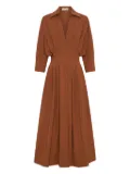 Nicholas Lanae pleated button-front midi dress - Orange