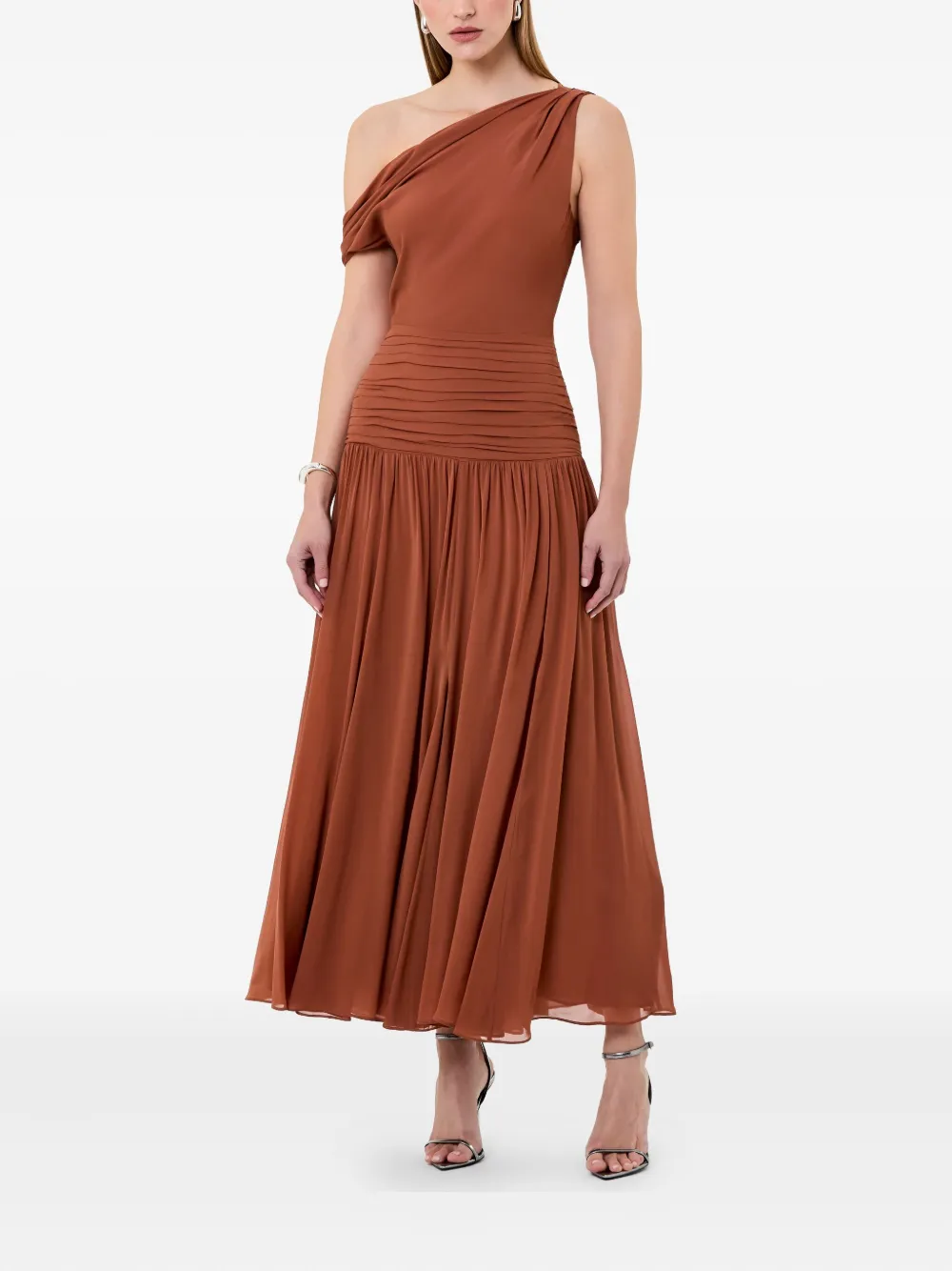 Nicholas Reece one-shoulder pleated midi dress | Evening Dresses | Image 2