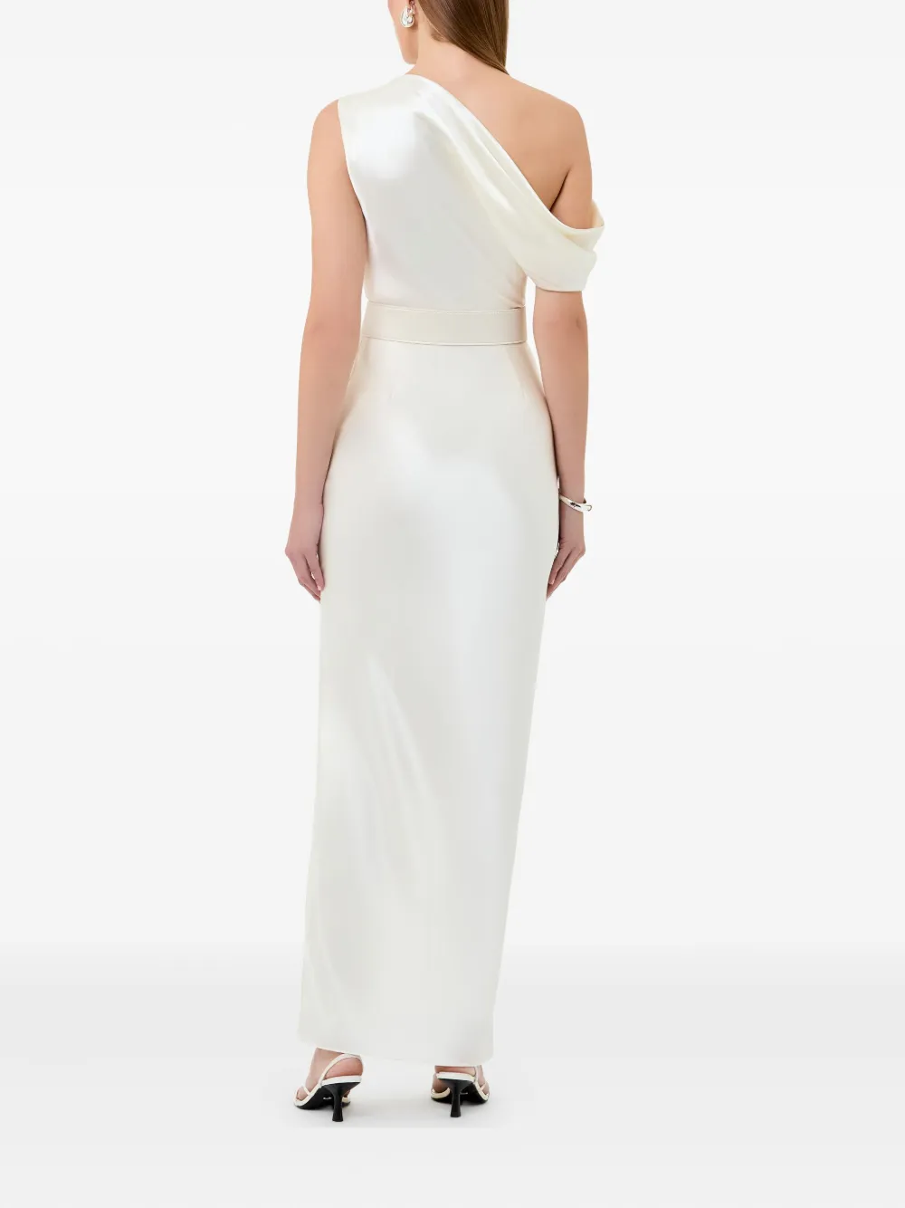 Nicholas Eartha asymmetrische midi-jurk met ceintuur Beige