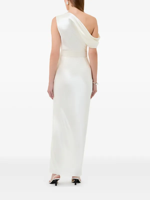 one shoulder belted midi dress Nicholas Eartha One-shoulder Midi Dress