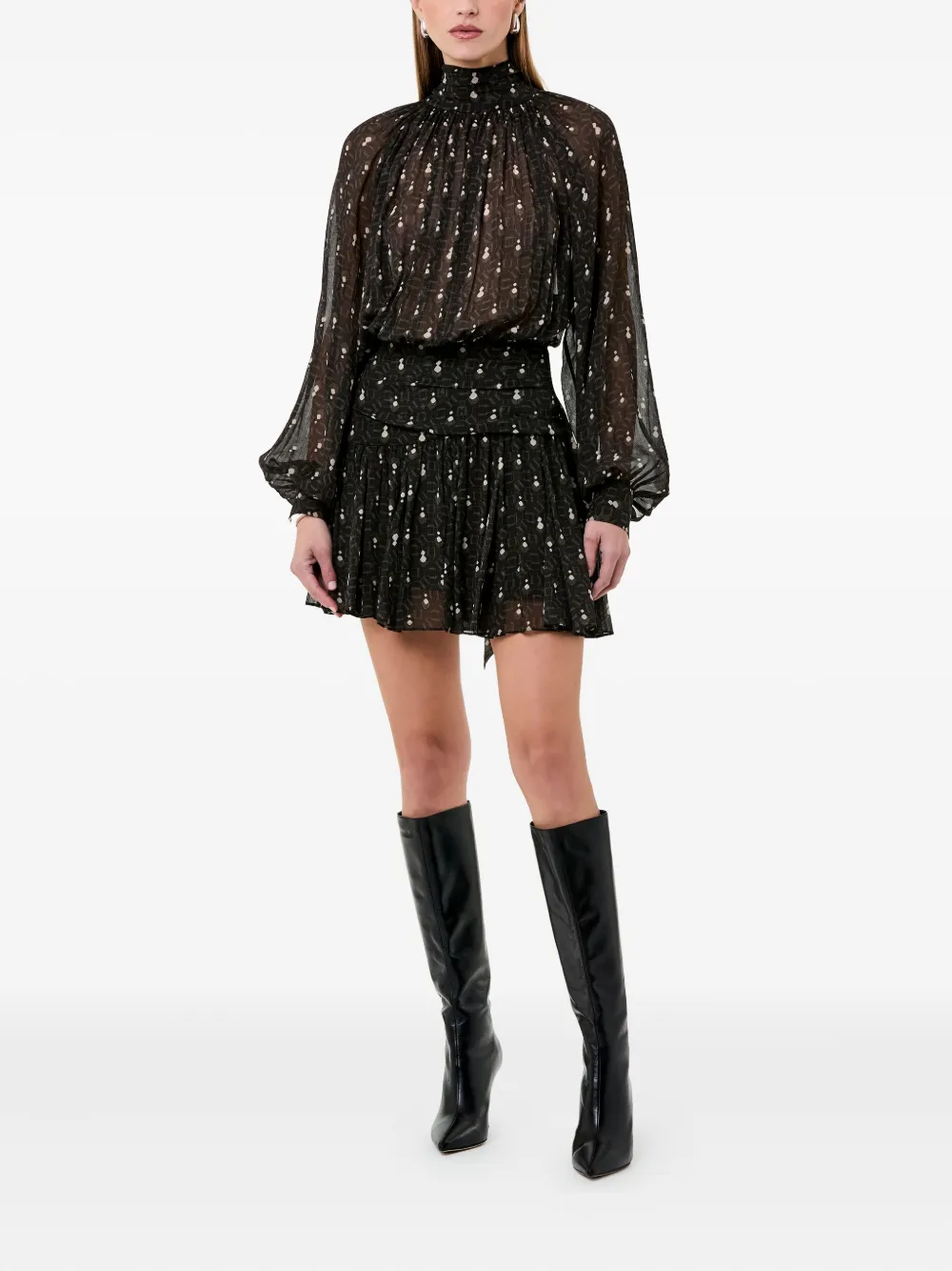 Nicholas Cecile mini-jurk met col Zwart