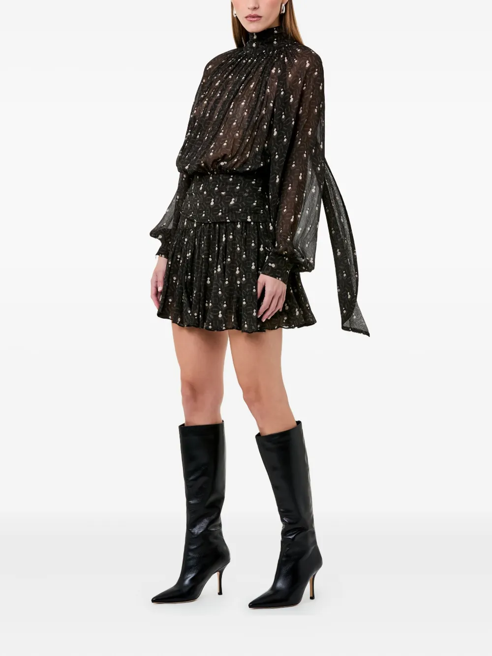 Nicholas Cecile mini-jurk met col Zwart