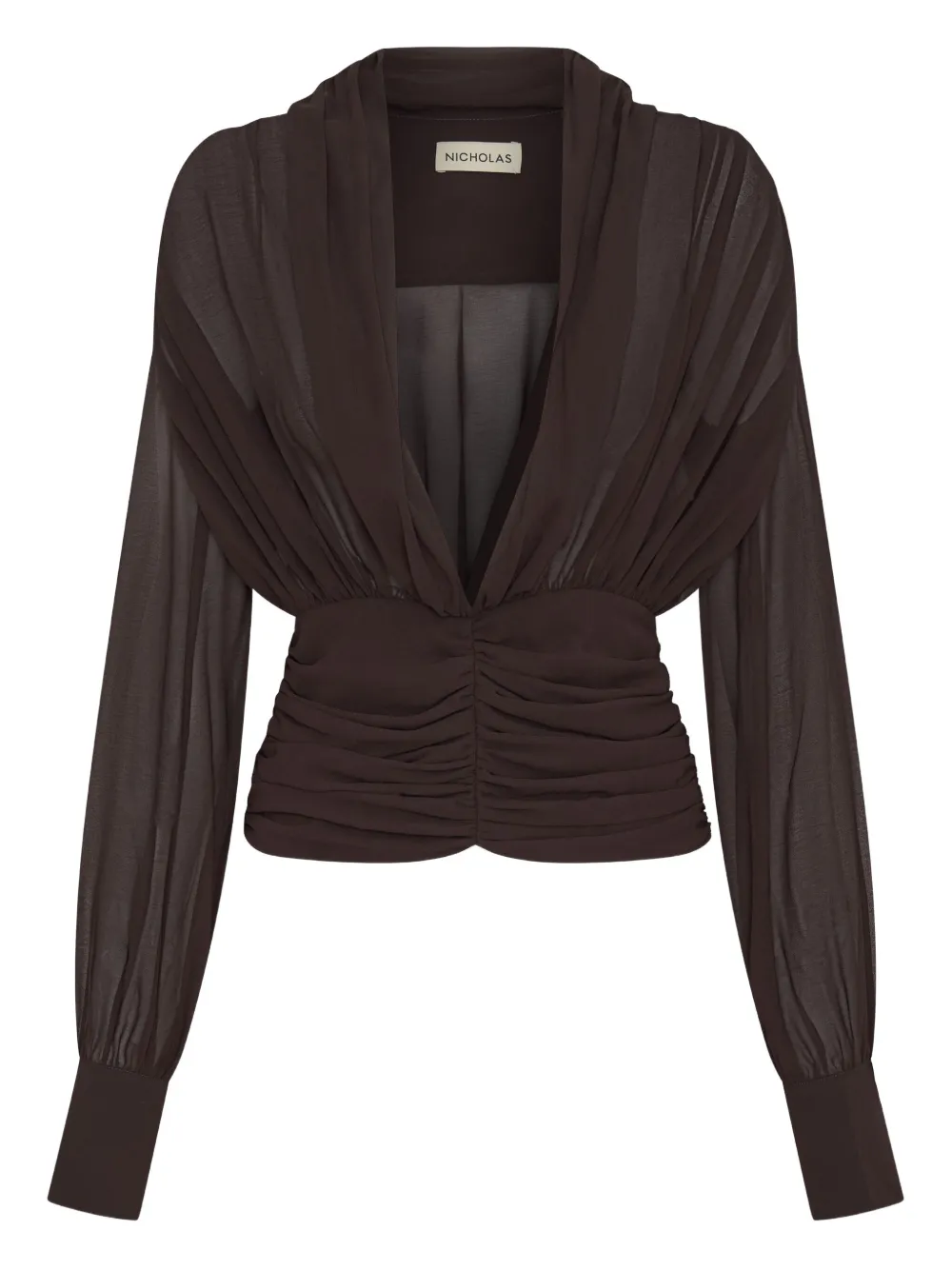 Jacqueline pleated-gathered top