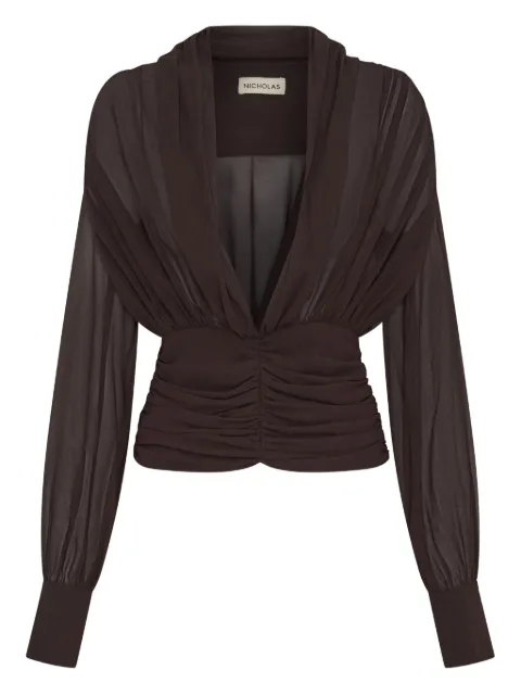 Nicholas Jacqueline pleated-gathered top 
