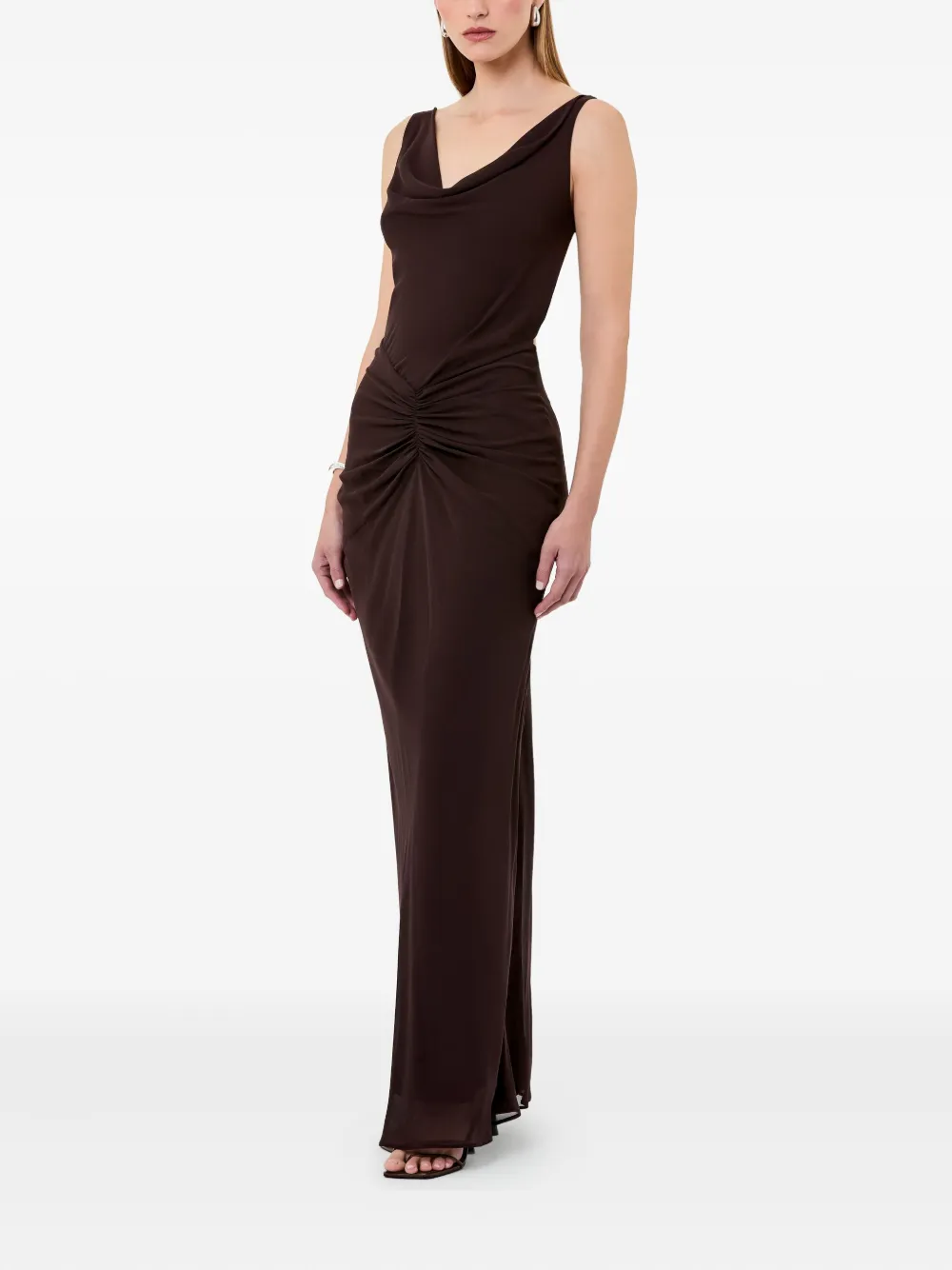 Nicholas Mouwloze maxi-jurk Bruin