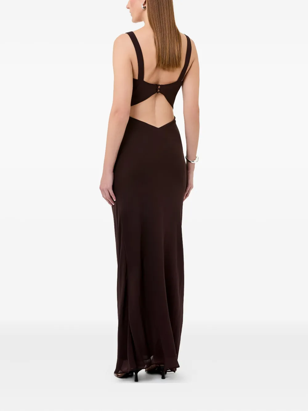 Nicholas Mouwloze maxi-jurk Bruin