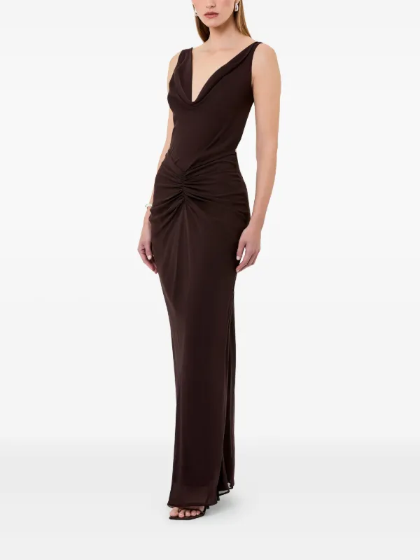 cowl-neck maxi dress