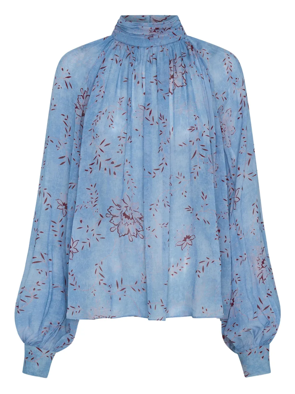 Solene floral-print high-neck top