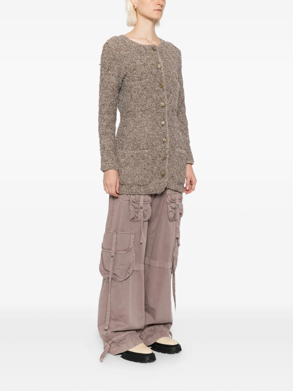 Pre-owned Chanel 1993 Collarless Jacket In Brown