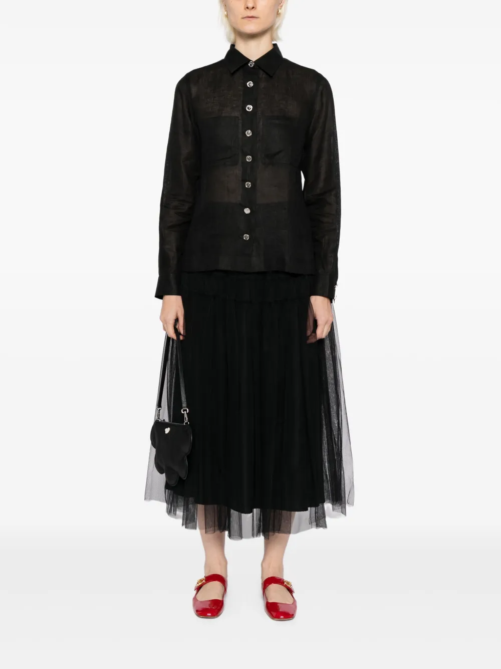 CHANEL Pre-Owned 1990-2000s blouse sheer shirt | Image 2