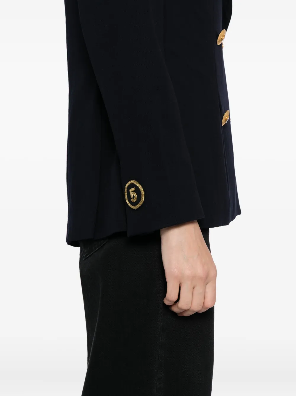 Pre-owned Chanel 1990-2000s Double-breasted Jacket In Blue