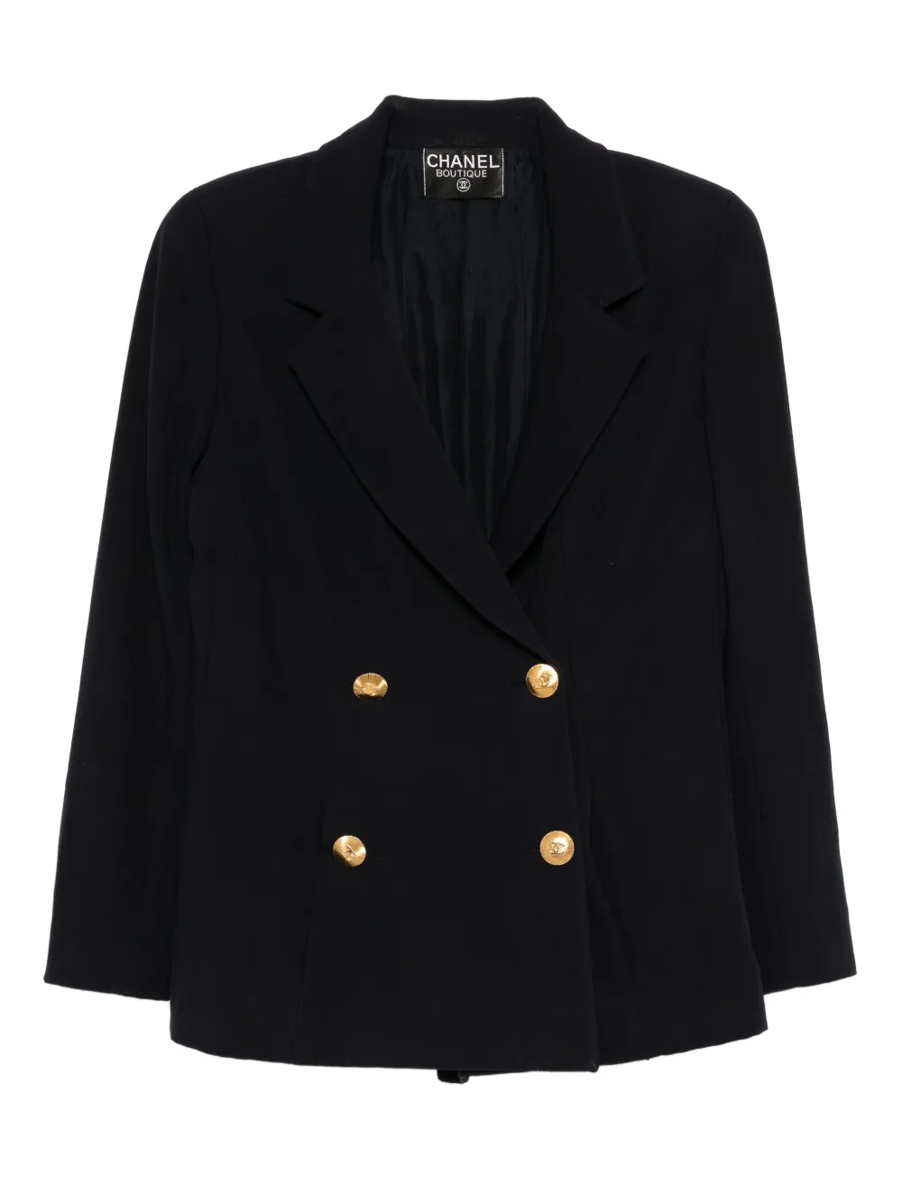 Pre-owned Chanel 1990-2000s Double-breasted Jacket In Blue
