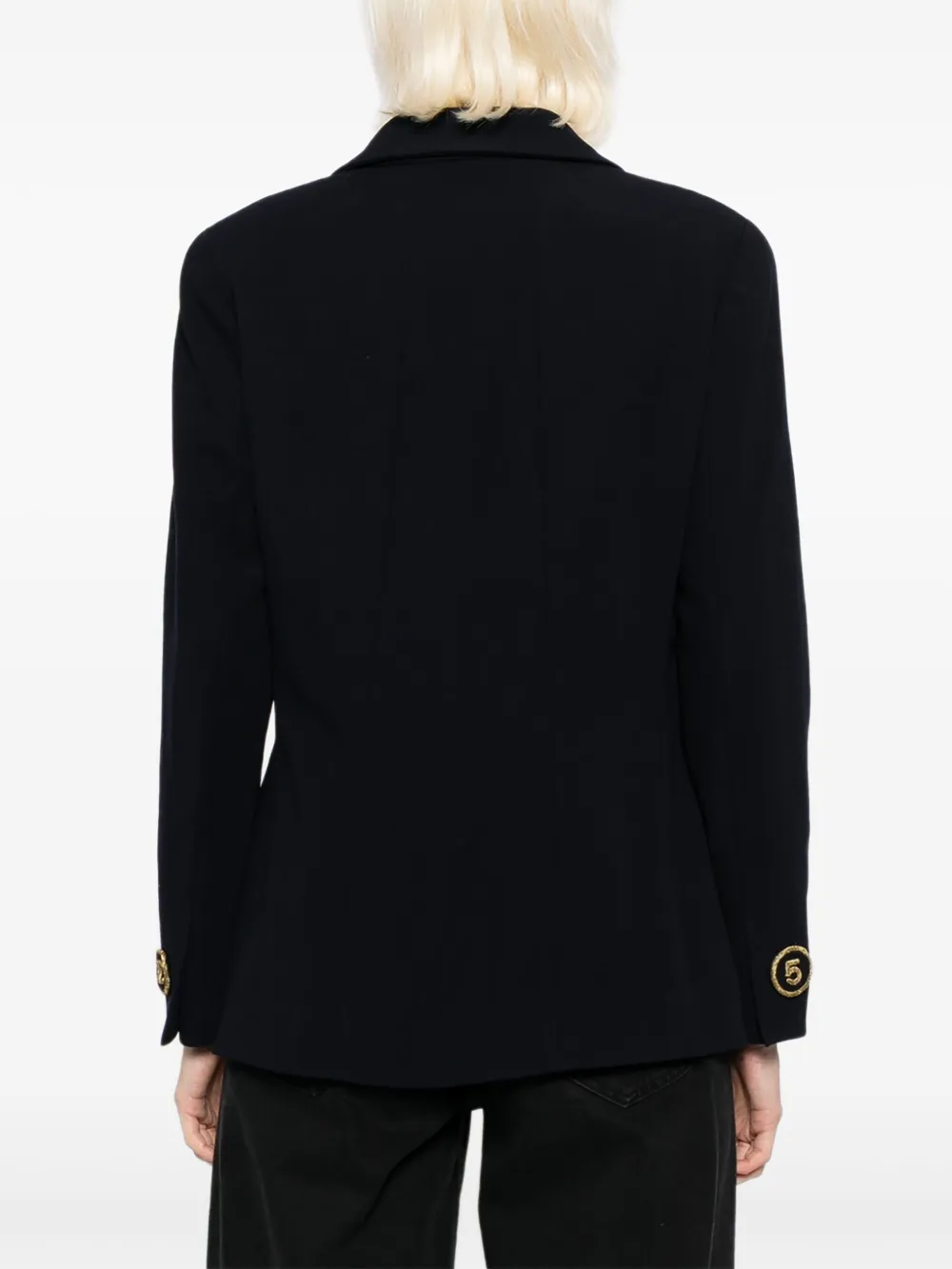Pre-owned Chanel 1990-2000s Double-breasted Jacket In Blue