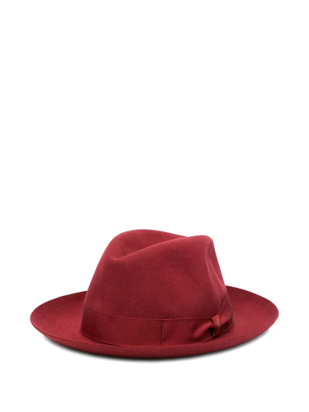 Borsalino Vilten hoed met strikdetail Rood