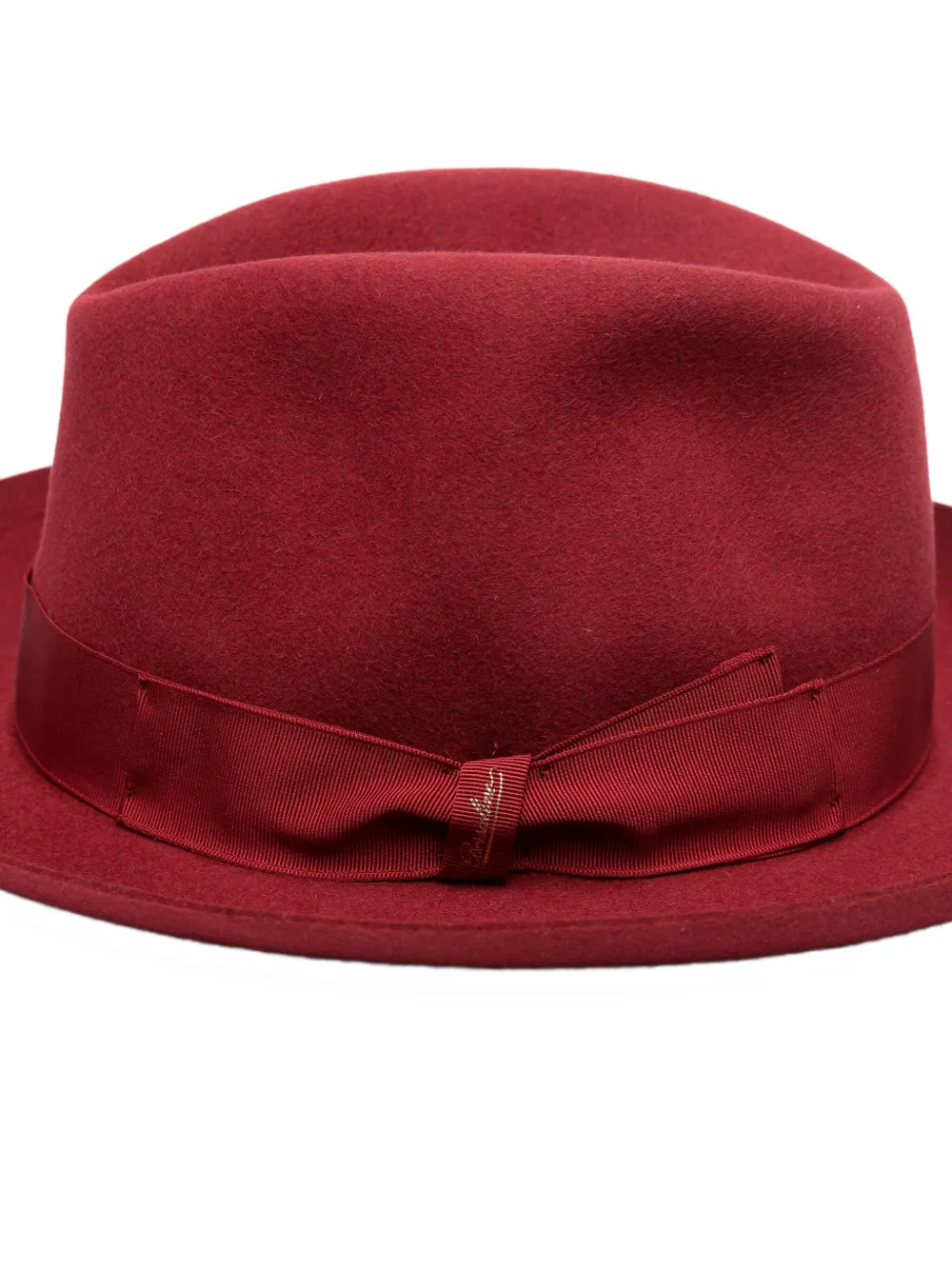 Borsalino Vilten hoed met strikdetail Rood