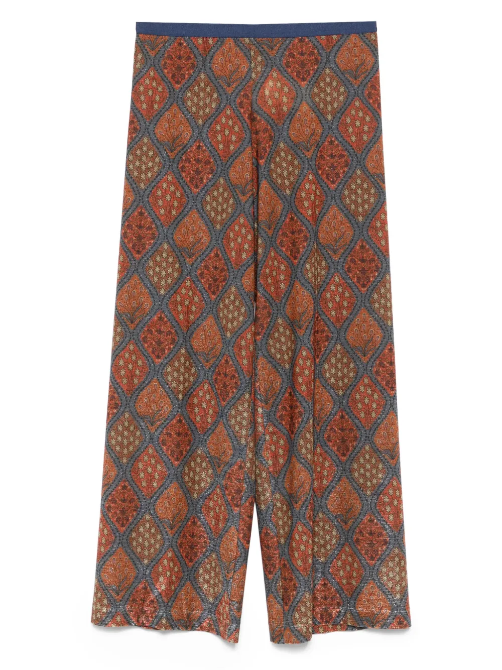 patterned straight trousers