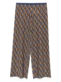 Siyu chain-link print straight trousers - Blue