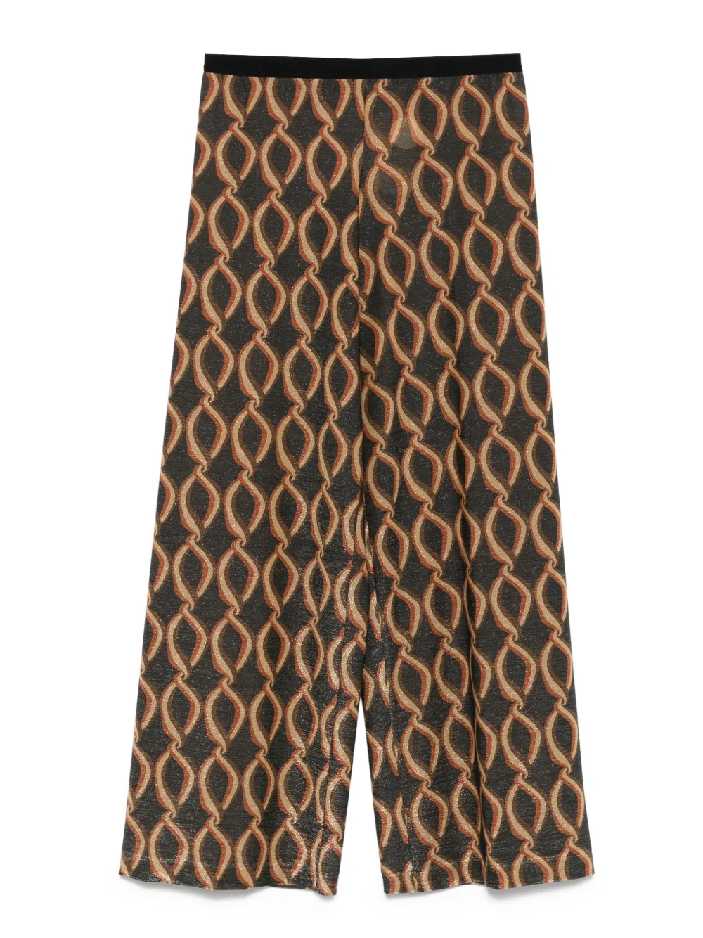 chain-pattern straight trousers