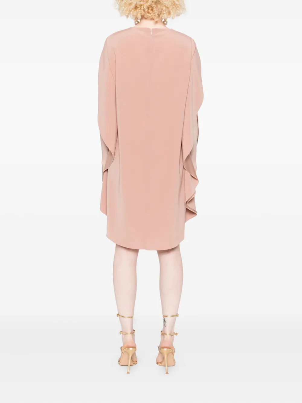 Gianluca Capannolo Midi-jurk met ronde hals en split bij de mouwen Beige