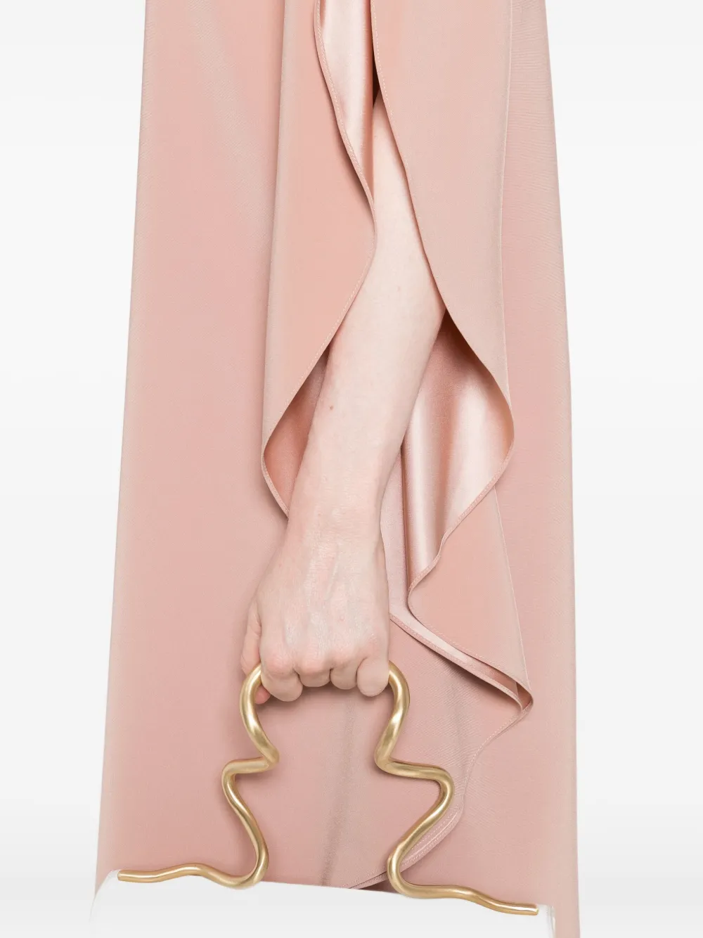 Gianluca Capannolo Midi-jurk met ronde hals en split bij de mouwen Beige