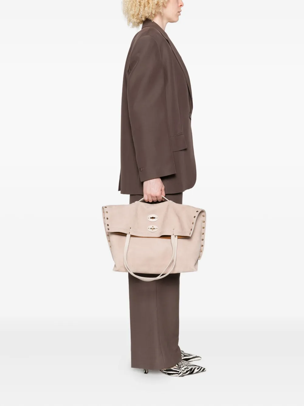 Zanellato Medium A'spasso shopper met studs - Roze