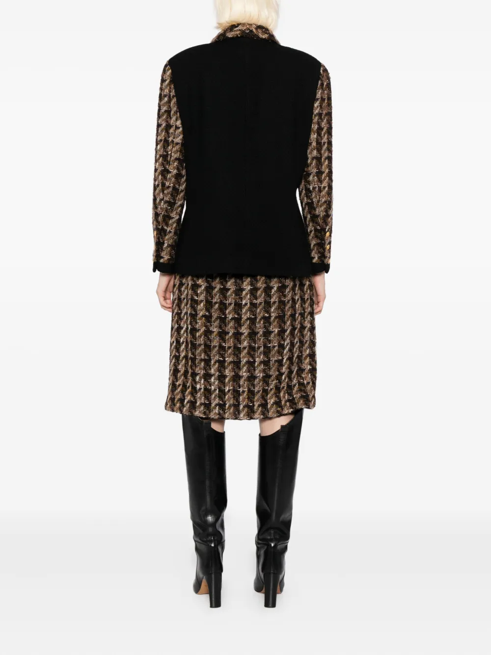 Pre-owned Chanel 1990-2000s Setup Suit Jacket Skirt In Brown