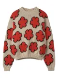 Kenzo flower intarsia-knit jumper - Neutrals