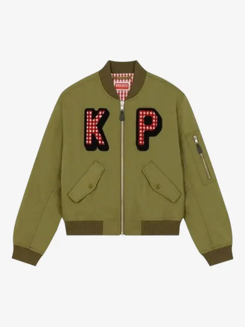 Kenzo gingham-patch bomber jacket