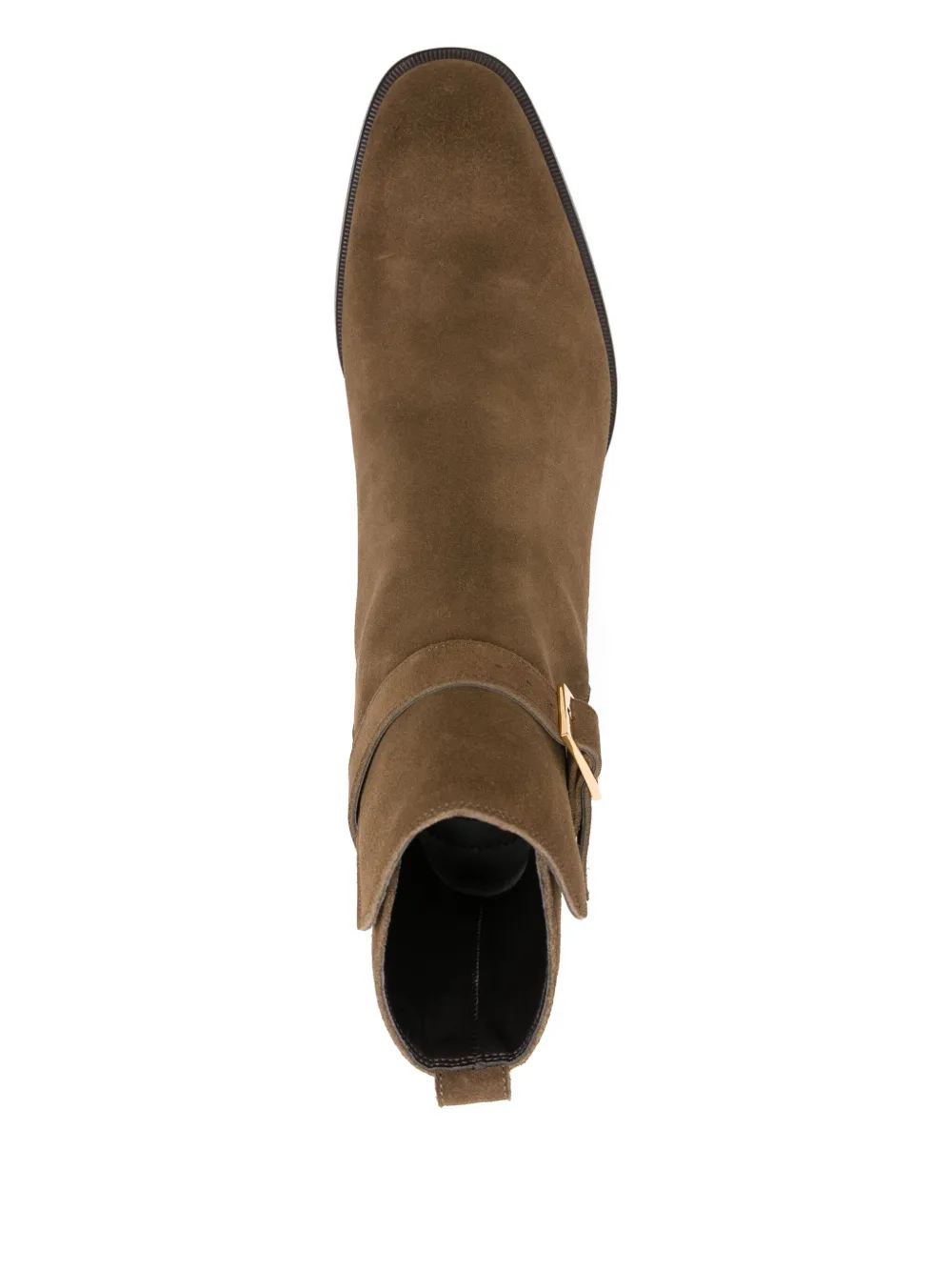 Tom Ford 40mm Buckled-strap Suede Boots In Green