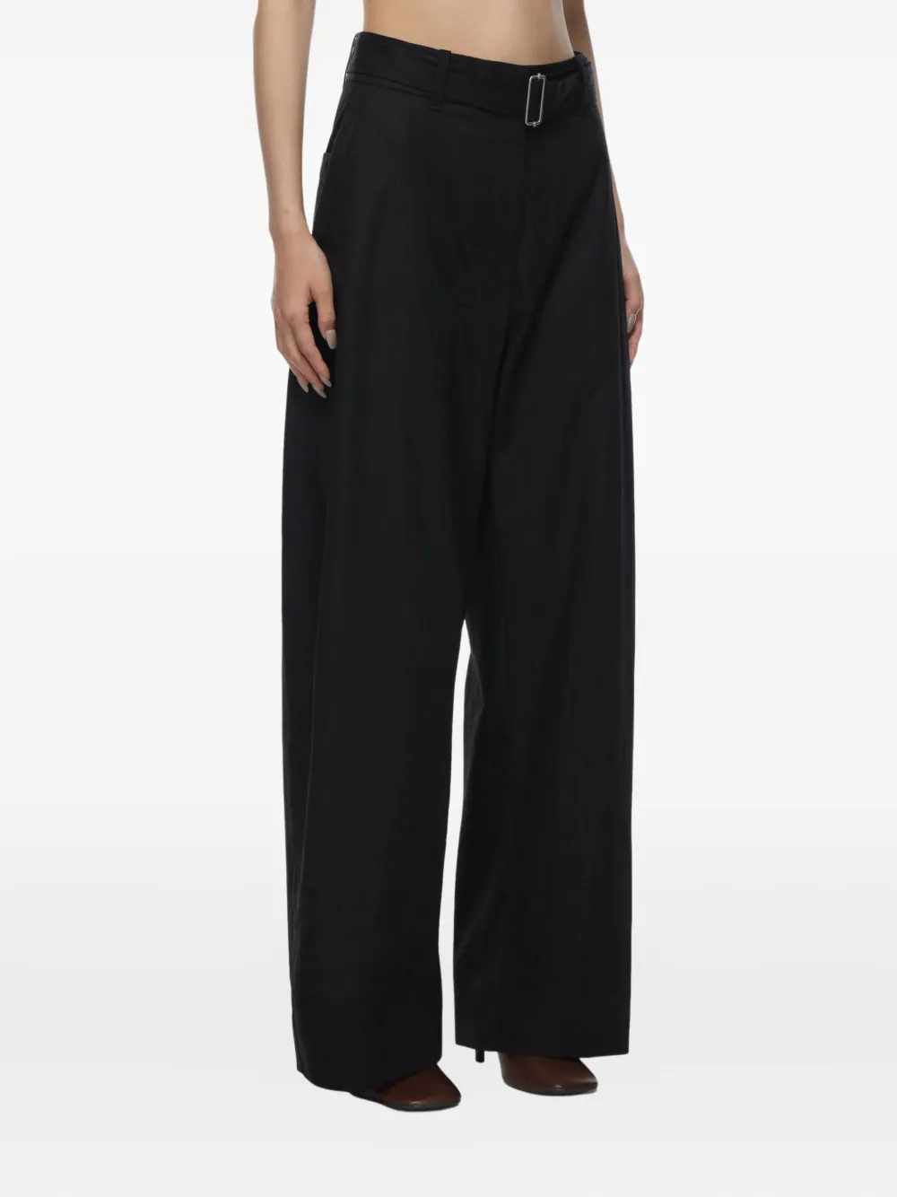 Studio Nicholson Belted Trousers In Black