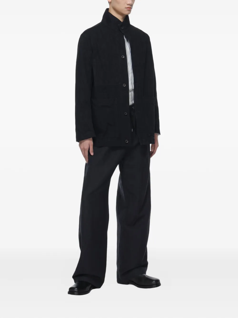 Studio Nicholson Katoenen shirtjack Zwart