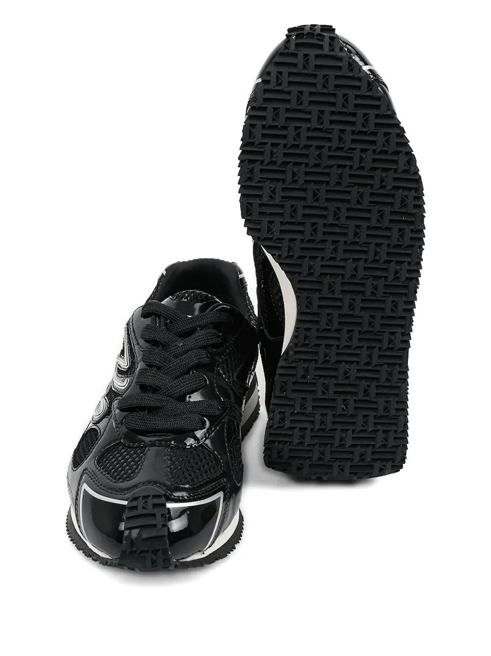 Karl Lagerfeld VELOCETTE lakleren sneakers met driehoekige zool Zwart