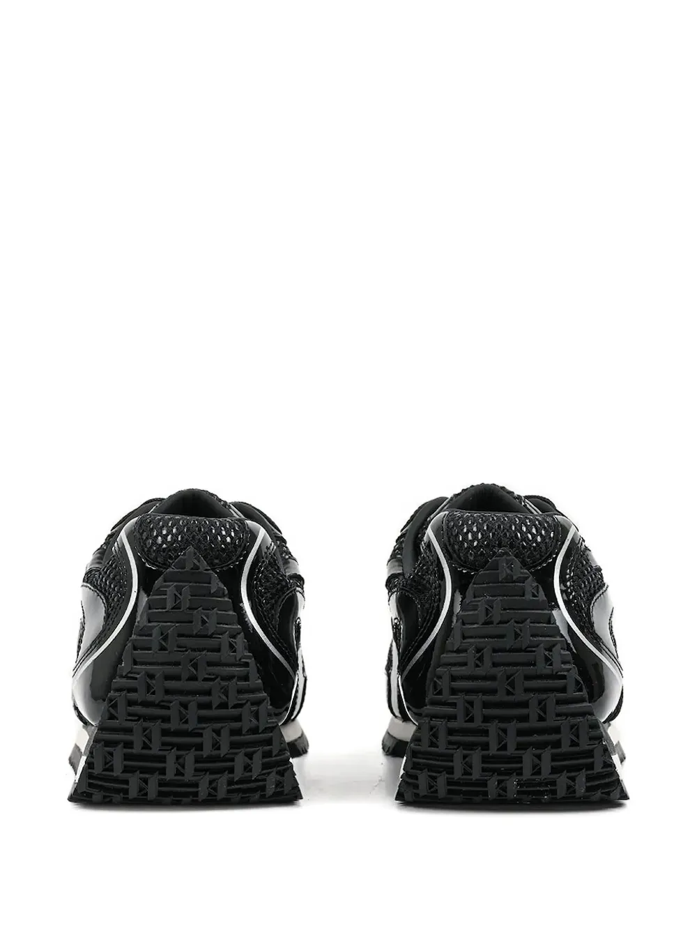 Karl Lagerfeld VELOCETTE lakleren sneakers met driehoekige zool - Zwart