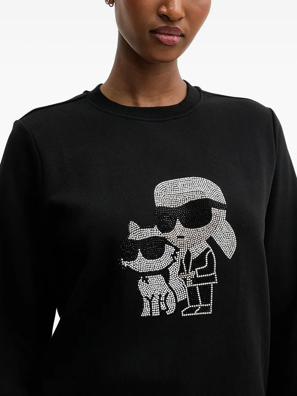 Karl Lagerfeld crystal-embellished sweatshirt Zwart