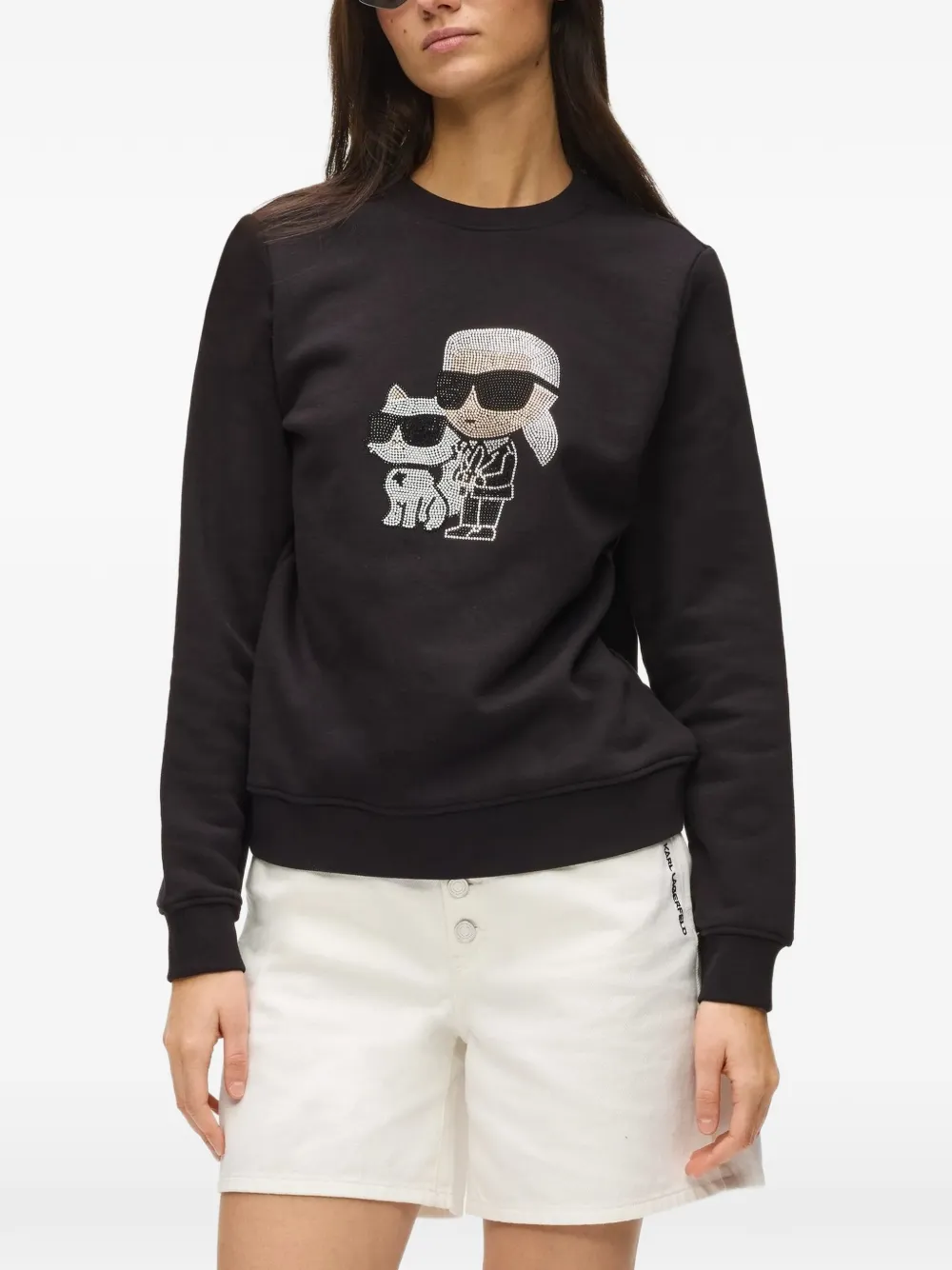 Karl Lagerfeld crystal-embellished sweatshirt - Schwarz