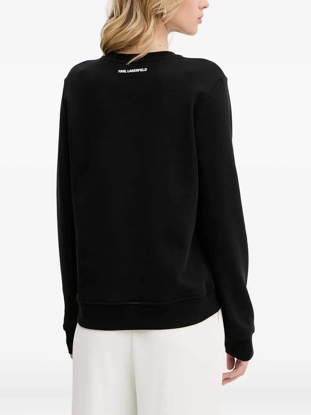 Karl Lagerfeld logo-print cotton sweatshirt Zwart