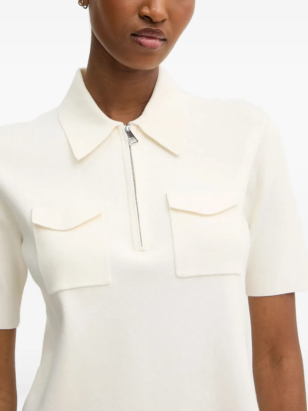 Karl Lagerfeld Poloshirt met rits Wit