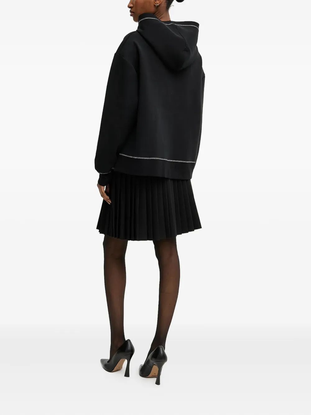 Karl Lagerfeld Hoodie met geborduurd logo Zwart