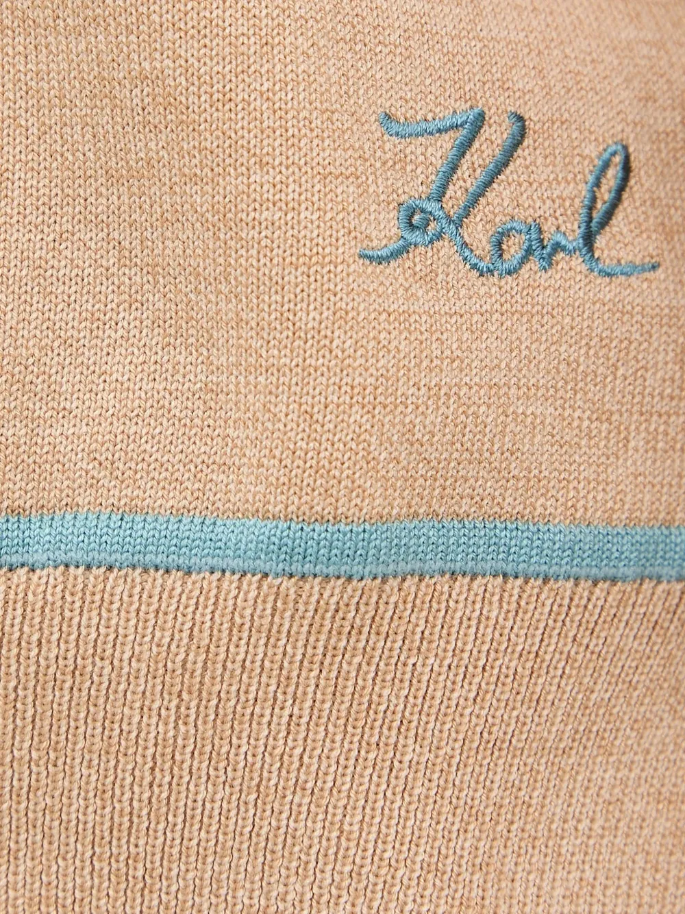 Karl Lagerfeld Trui met geborduurd logo en V-hals Beige