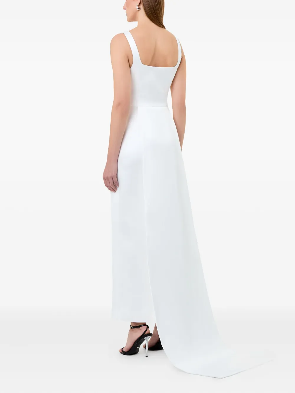 Nicholas Emilia asymmetrische jurk met vierkante hals Beige